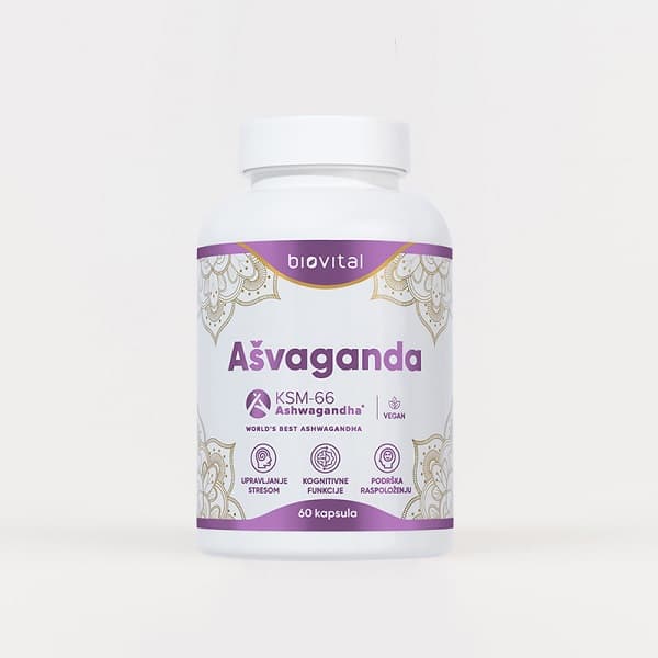 Ašvaganda KSM-66 Biovital 60 kapsula