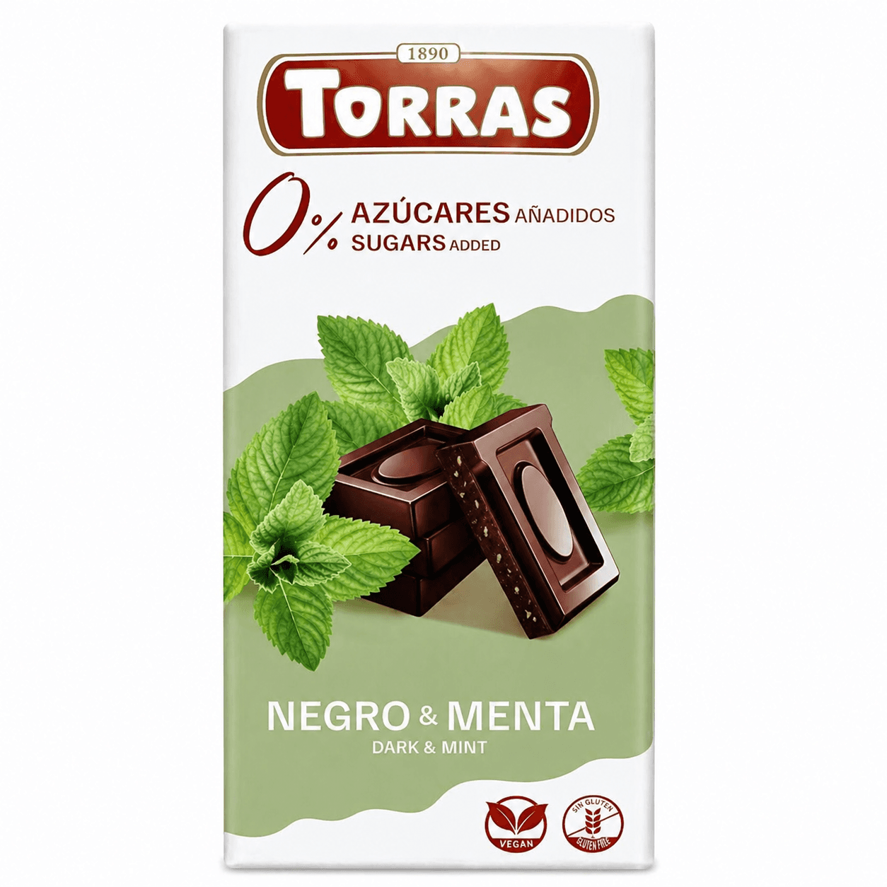 Crna čokolada sa mentom bez šećera i glutena 75g Torras