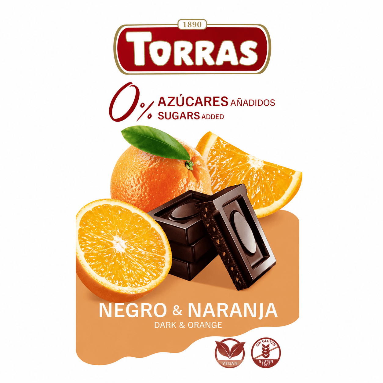 Crna čokolada sa narandžom bez šećera i glutena 75g Torras