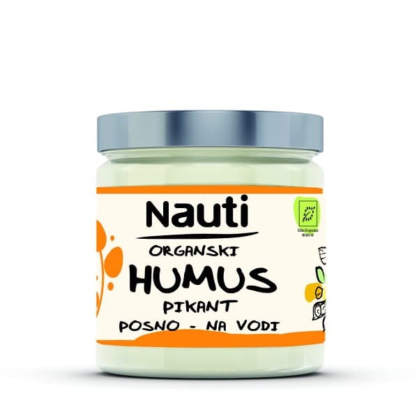 Nauti Humus na vodi organski, pikant 185g Eurozrno