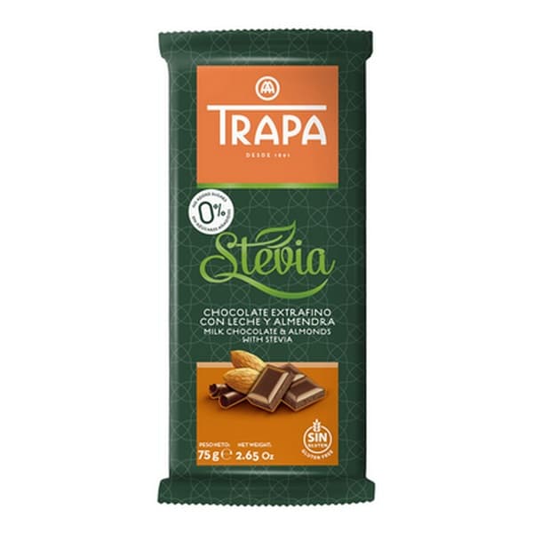 Trapa mlečna čokolada sa bademom sa zaslađivačem 75g